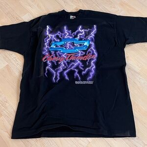 Vintage 90’s Chevy Thunder Lightening Tshirt 2XL Racing NASCAR Black & Purple